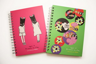 Notebook $ 90(left by Nathalie Gilles and right by Jonone)