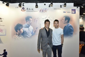 微电影男主角石修先生(左)与儿子陈宇琛以父子档参与拍摄是次微电影，让观众明白「及早发现‧及早治疗」的重要性。