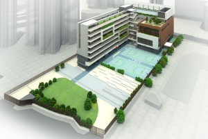 东华三院马锦灿纪念小学新校舍设计图。
